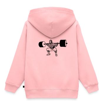 JUST LIFT - Fitness Sport Power - Idée cadeau - Sweat Premium à capuche enfant bio - rose - Dos - AI Model Kid Female (0cm)