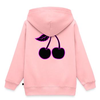 Neon Cherry Pink, subtil ou présent - Sweat Premium à capuche enfant bio - rose - Dos - AI Model Kid Female (0cm)