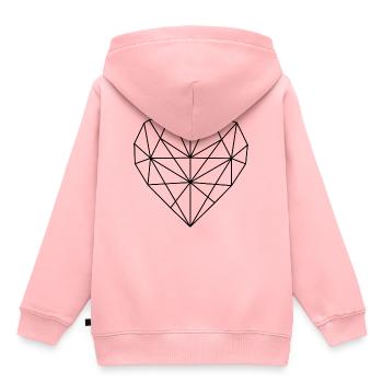 cœur - Sweat Premium à capuche enfant bio - rose - Dos - AI Model Kid Female (0cm)