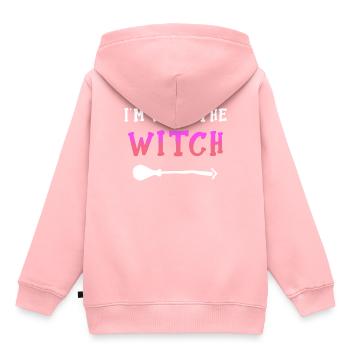 Je suis avec la sorcière - Sweat Premium à capuche enfant bio - rose - Dos - AI Model Kid Female (0cm)