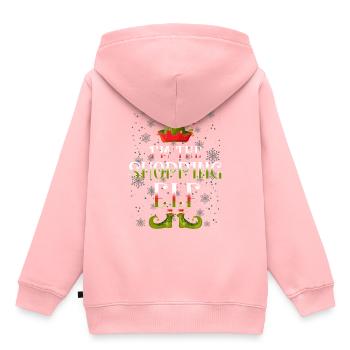 Shopping Elf Weihnachtsgeschenk - Kinder Premium Organic Hoodie - Rosa - Hinten - AI Model Kid Female (0cm)
