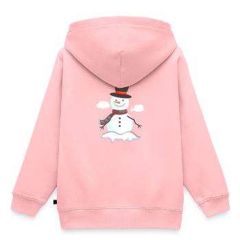 Prag Schneemann - Kinder Premium Organic Hoodie - Rosa - Hinten - AI Model Kid Female (0cm)