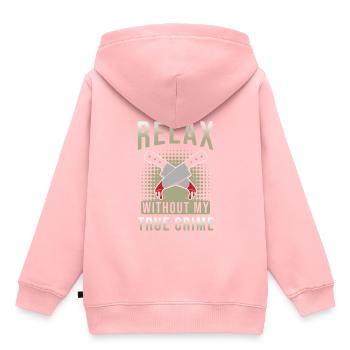 Vrai crime - Sweat Premium à capuche enfant bio - rose - Dos - AI Model Kid Female (0cm)