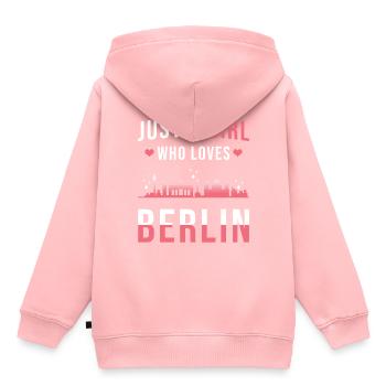 Berlin - Sweat Premium à capuche enfant bio - rose - Dos - AI Model Kid Female (0cm)