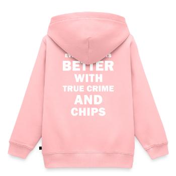 Vrai crime - Sweat Premium à capuche enfant bio - rose - Dos - AI Model Kid Female (0cm)