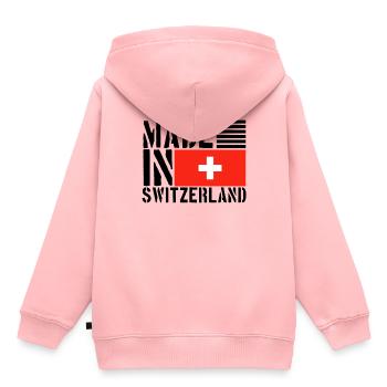 Suisse Swiss Funny Saying - Sweat Premium à capuche enfant bio - rose - Dos - AI Model Kid Female (0cm)