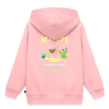 Alpaga - Sweat Premium à capuche enfant bio - rose - Dos - AI Model Kid Female (0cm)