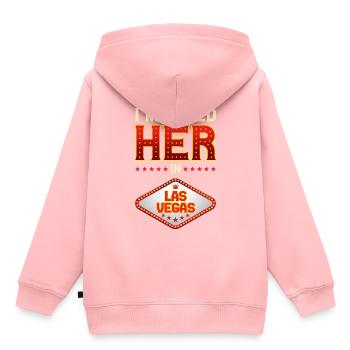 Las Vegas Hochzeit - Kinder Premium Organic Hoodie - Rosa - Hinten - AI Model Kid Female (0cm)
