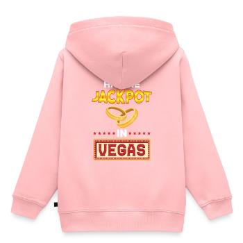 Las Vegas Hochzeit - Kinder Premium Organic Hoodie - Rosa - Hinten - AI Model Kid Female (0cm)