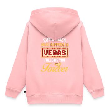 Las Vegas Hochzeit - Kinder Premium Organic Hoodie - Rosa - Hinten - AI Model Kid Female (0cm)
