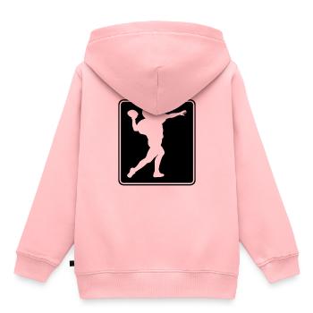 Football Footballer Logo - Kinder Premium Organic Hoodie - Rosa - Hinten - AI Model Kid Female (0cm)