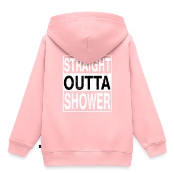 Douche droite outta - Sweat Premium à capuche enfant bio - rose - Dos - AI Model Kid Female (0cm)