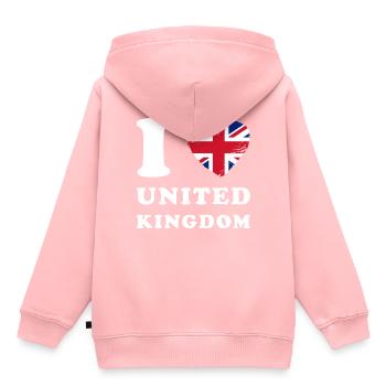 England I love United Kingdom - Kinder Premium Organic Hoodie - Rosa - Hinten - AI Model Kid Female (0cm)
