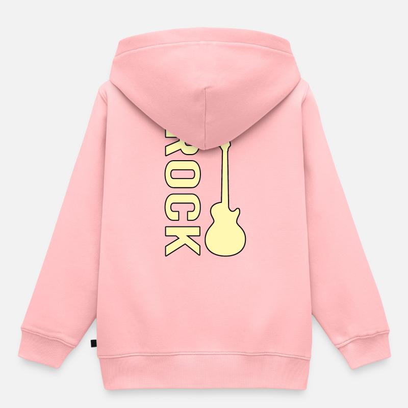 E Guitare Rock - Sweat Premium à capuche enfant bio - rose