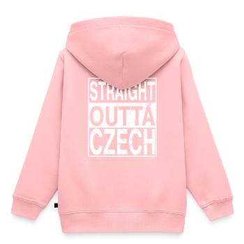 République tchèque Straight outta République tchèque - Sweat Premium à capuche enfant bio - rose - Dos - AI Model Kid Female (0cm)