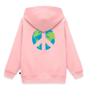 Symbole de la paix mondiale - Sweat Premium à capuche enfant bio - rose - Dos - AI Model Kid Female (0cm)