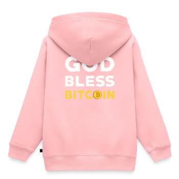 Bitcoin - Kinder Premium Organic Hoodie - Rosa - Hinten - AI Model Kid Female (0cm)
