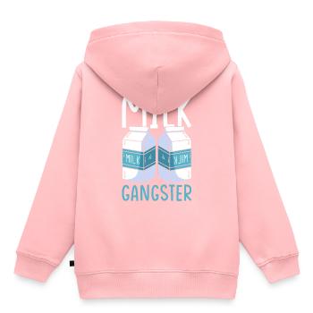 Milch Gangster - Kinder Premium Organic Hoodie - Rosa - Hinten - AI Model Kid Female (0cm)