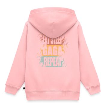Gaga Ball Manger dormir Répéter - Sweat Premium à capuche enfant bio - rose - Dos - AI Model Kid Female (0cm)