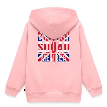 Membres de l’escouade britannique - Sweat Premium à capuche enfant bio - rose - Dos - AI Model Kid Female (0cm)