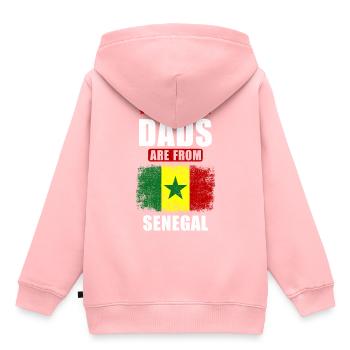 Les meilleurs pères sont du Sénégal - Sweat Premium à capuche enfant bio - rose - Dos - AI Model Kid Female (0cm)