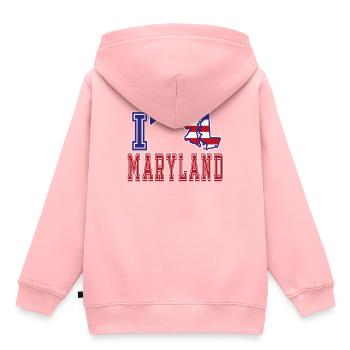 Maryland USA J’adore Albama - Sweat Premium à capuche enfant bio - rose - Dos - AI Model Kid Female (0cm)