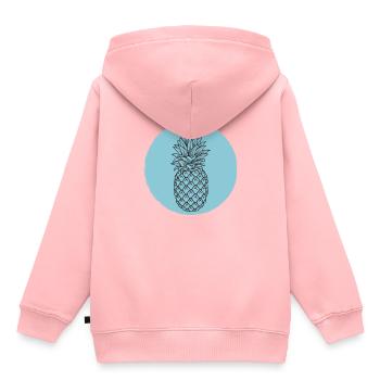 Ananas - Sweat Premium à capuche enfant bio - rose - Dos - AI Model Kid Female (0cm)