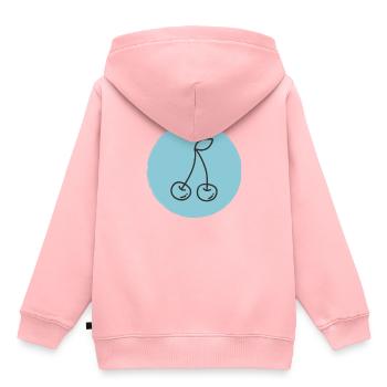 Kirsche - Kinder Premium Organic Hoodie - Rosa - Hinten - AI Model Kid Female (0cm)