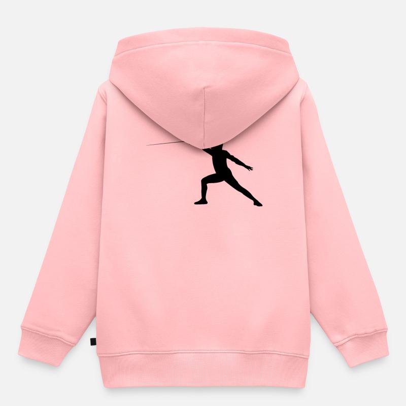 Escrime - Sweat Premium à capuche enfant bio - rose