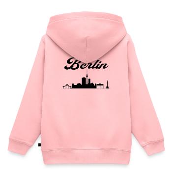 Horizon de la ville de Berlin - Sweat Premium à capuche enfant bio - rose - Dos - AI Model Kid Female (0cm)