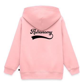 Astronomie Schriftzug - Kinder Premium Organic Hoodie - Rosa - Hinten - AI Model Kid Female (0cm)