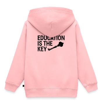 Éducation Dicton clé - Sweat Premium à capuche enfant bio - rose - Dos - AI Model Kid Female (0cm)