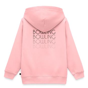 Bowling Schriftzug - Kinder Premium Organic Hoodie - Rosa - Hinten - AI Model Kid Female (0cm)