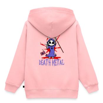 Death Metal Sensenmann Humor Cartoon Fan - Kinder Premium Organic Hoodie - Rosa - Hinten - AI Model Kid Female (0cm)