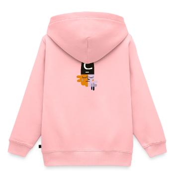 Visage triste abstrait - Sweat Premium à capuche enfant bio - rose - Dos - AI Model Kid Female (0cm)