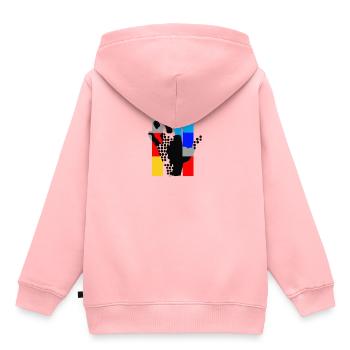 riesige Popart Hand - Kinder Premium Organic Hoodie - Rosa - Hinten - AI Model Kid Female (0cm)