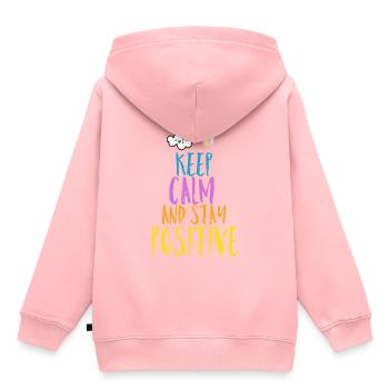Dire positif - Sweat Premium à capuche enfant bio - rose - Dos - AI Model Kid Female (0cm)