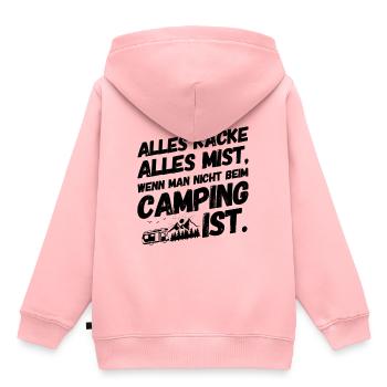 Camper Camping Campen Gedicht II - Kinder Premium Organic Hoodie - Rosa - Hinten - AI Model Kid Female (0cm)
