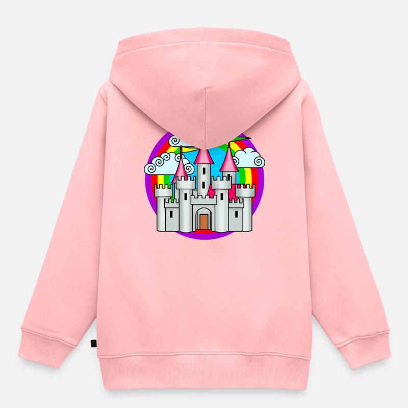 Château enchanté - Sweat Premium à capuche enfant bio - rose