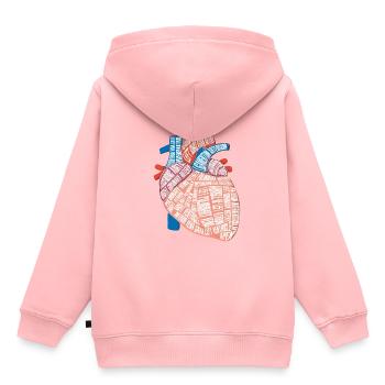 Herz Anatomie Biologe Herzschlag Medizin Geschenk - Kinder Premium Organic Hoodie - Rosa - Hinten - AI Model Kid Female (0cm)