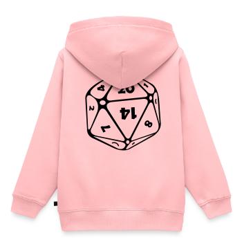 dés 12 pages - Sweat Premium à capuche enfant bio - rose - Dos - AI Model Kid Female (0cm)