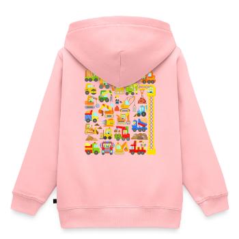 25 construction vehicles for children - Kids Premium Organic Hoodie - rose - Back - AI Model Kid Female (0cm)