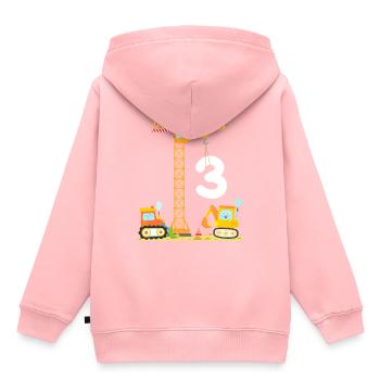 Bagger Baustelle Kinder 3. Geburtstag Junge Kran - Kinder Premium Organic Hoodie - Rosa - Hinten - AI Model Kid Female (0cm)
