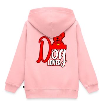 Amoureux des chiens - Sweat Premium à capuche enfant bio - rose - Dos - AI Model Kid Female (0cm)