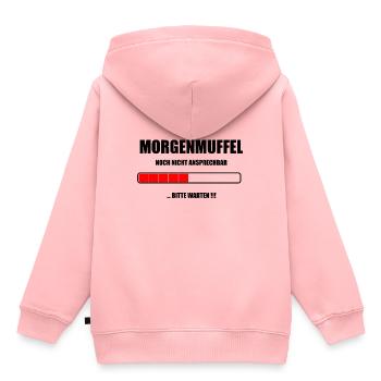 Morning Muffle Chargement - Sweat Premium à capuche enfant bio - rose - Dos - AI Model Kid Female (0cm)