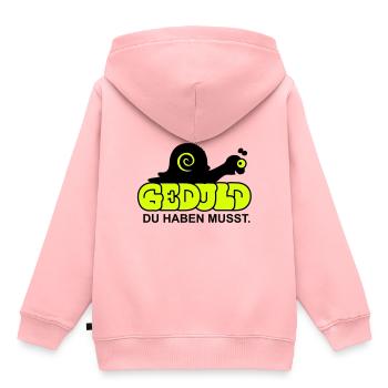 Patience, vous devez avoir (2c) - Sweat Premium à capuche enfant bio - rose - Dos - AI Model Kid Female (0cm)