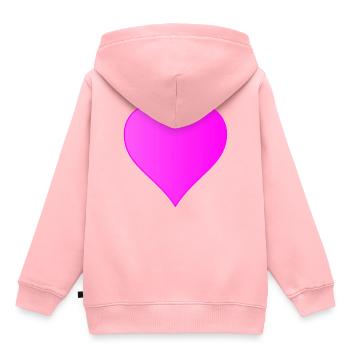 Pink Heart - pinkes Herz - Kids Premium Organic Hoodie - rose - Back - AI Model Kid Female (0cm)