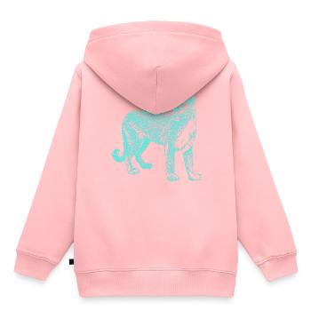 Panther - Kinder Premium Organic Hoodie - Rosa - Hinten - AI Model Kid Female (0cm)