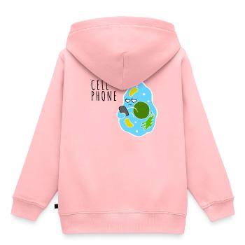 Téléphone portable - Sweat Premium à capuche enfant bio - rose - Dos - AI Model Kid Female (0cm)