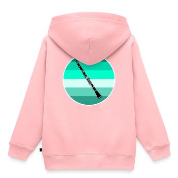 Klarinette - Kinder Premium Organic Hoodie - Rosa - Hinten - AI Model Kid Female (0cm)